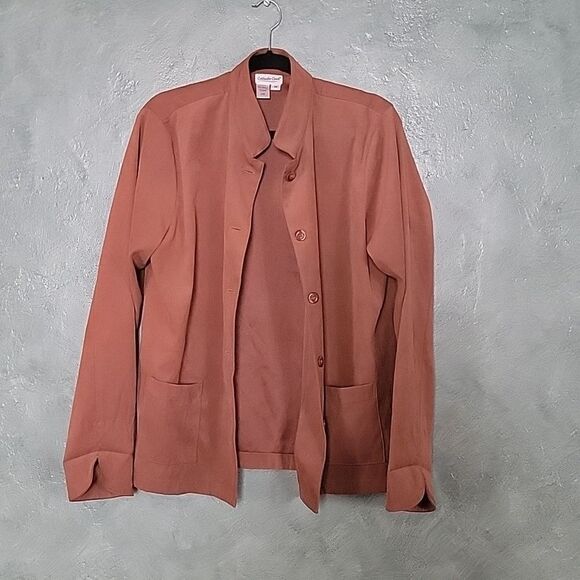 Tan suede button down shacket - Picture 1 of 4
